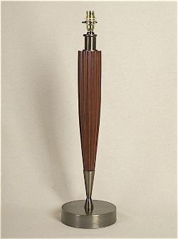 ALEXANDERS 50CM RED WOOD REEDED COLUMN LAMP